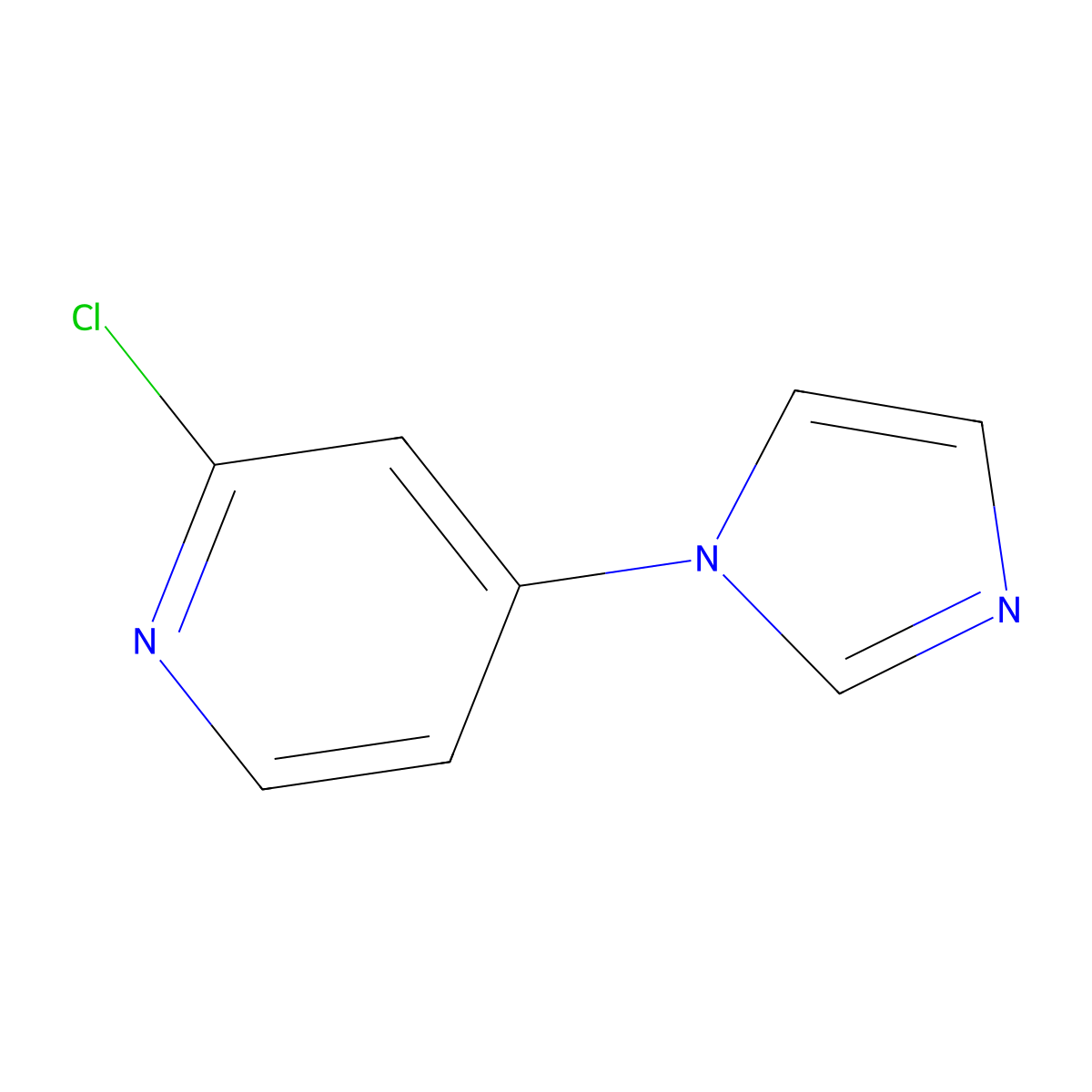 2-chloro-4-(1H-imidazol-1-yl)pyridine molecular structure, CAS 1209458-15-0