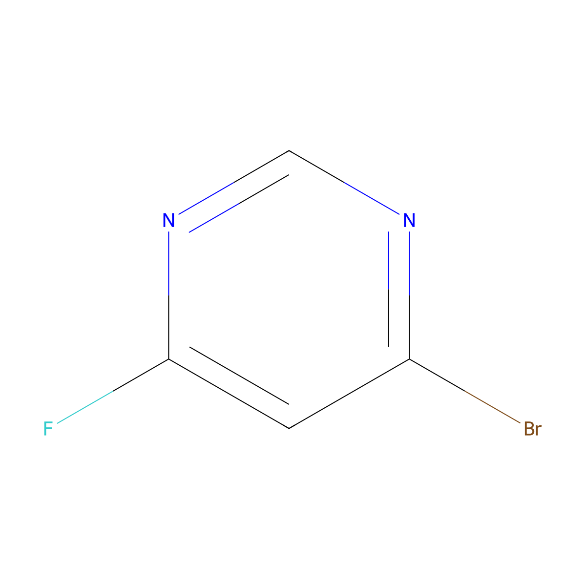 4-Bromo-6-fluoropyrimidine molecular structure, CAS 1209458-29-6