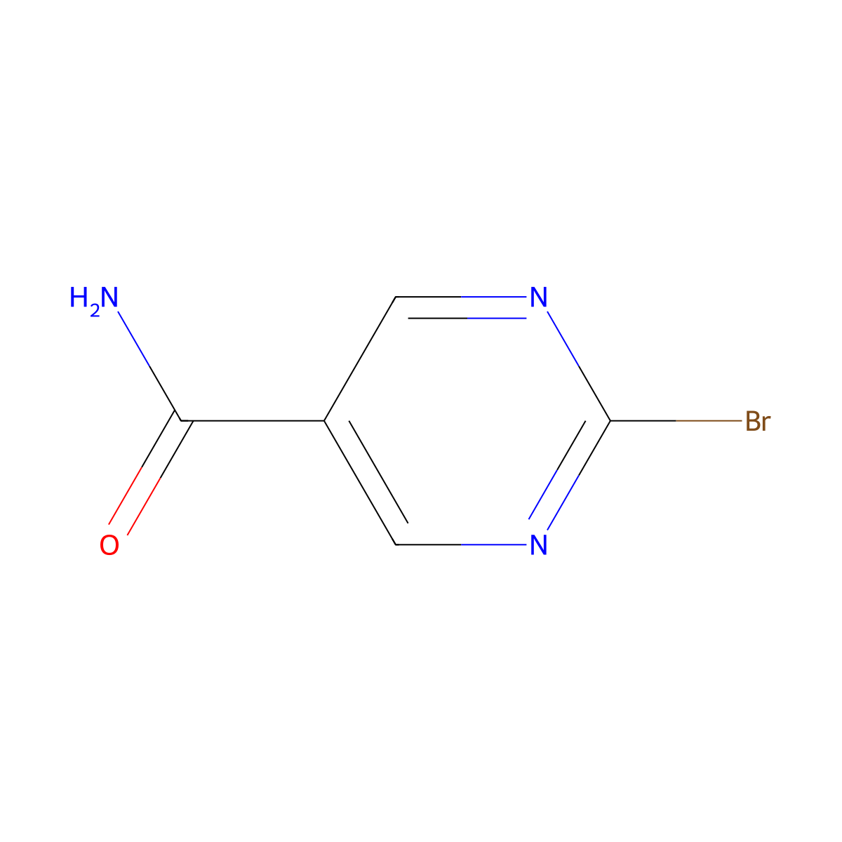 2-Bromopyrimidine-5-carboxamide molecular structure, CAS 1209458-32-1