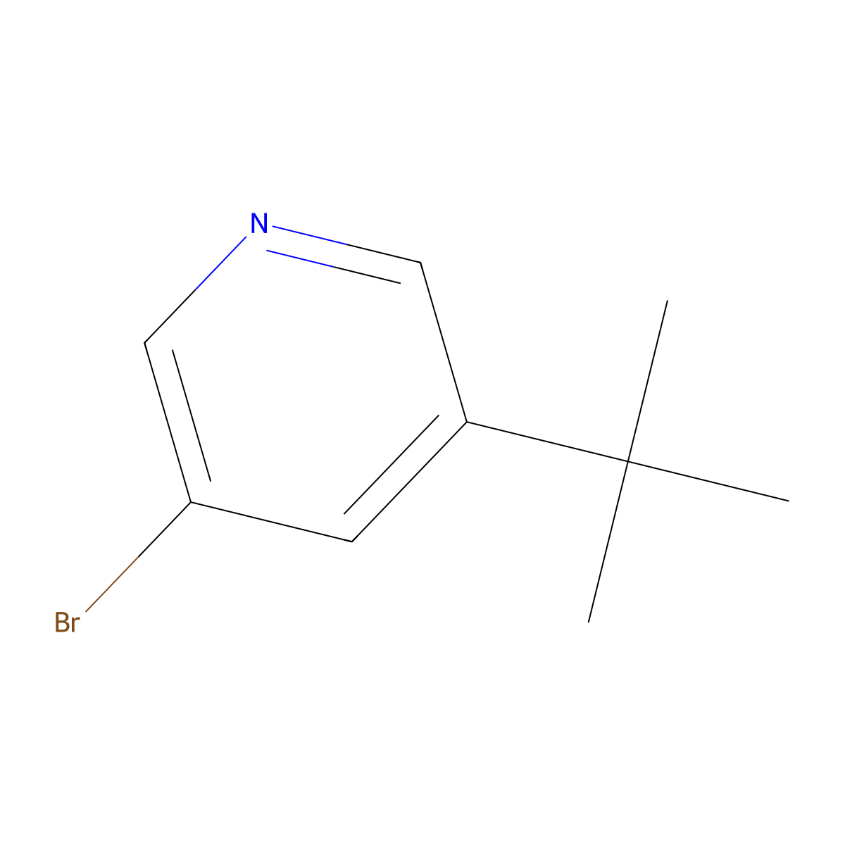 3-Bromo-5-(tert-butyl)pyridine molecular structure, CAS 1209458-34-3