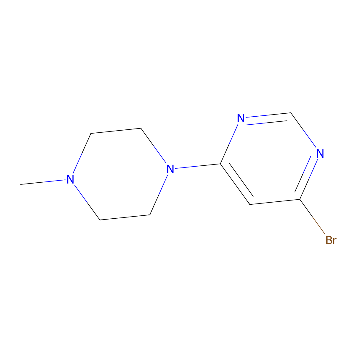 4-Bromo-6-(4-methylpiperazin-1-YL)pyrimidine molecular structure, CAS 1209458-43-4