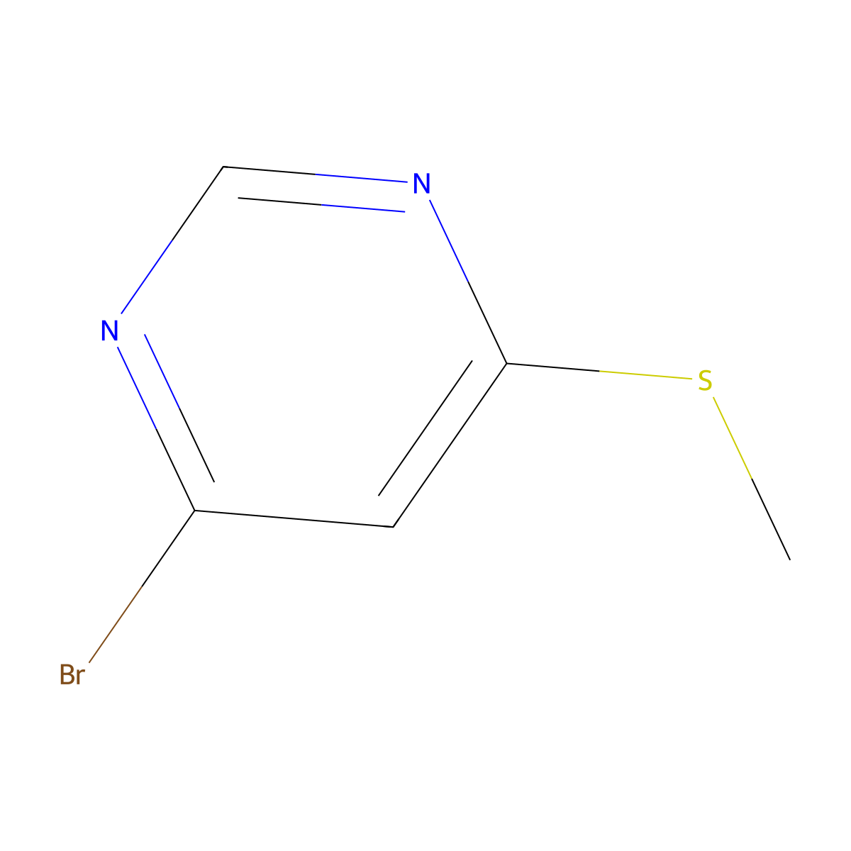 4-Bromo-6-(methylthio)pyrimidine molecular structure, CAS 1209458-45-6