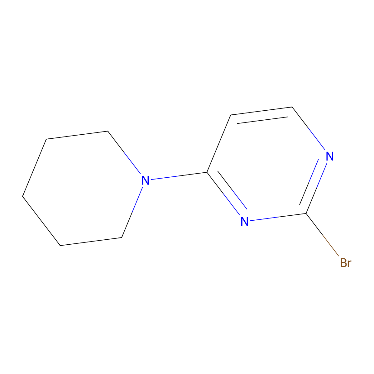 2-Bromo-4-(piperidin-1-YL)pyrimidine molecular structure, CAS 1209458-77-4