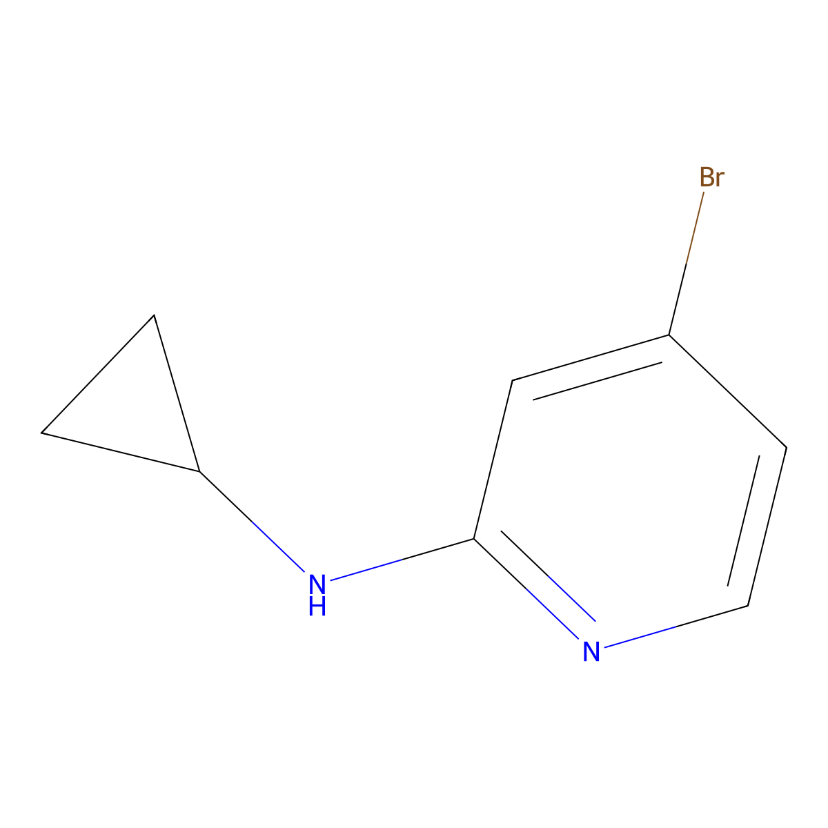 4-Bromo-N-cyclopropylpyridin-2-amine molecular structure, CAS 1209458-84-3