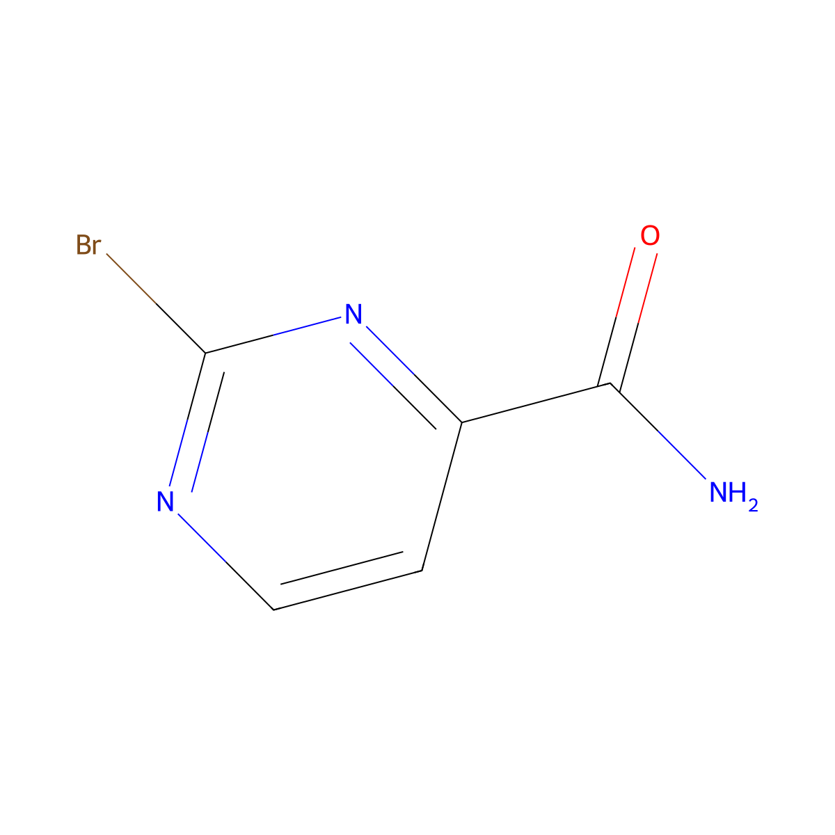 2-Bromopyrimidine-4-carboxamide molecular structure, CAS 1209458-85-4