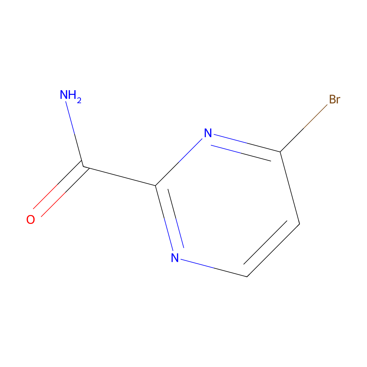 4-Bromopyrimidine-2-carboxamide molecular structure, CAS 1209458-86-5