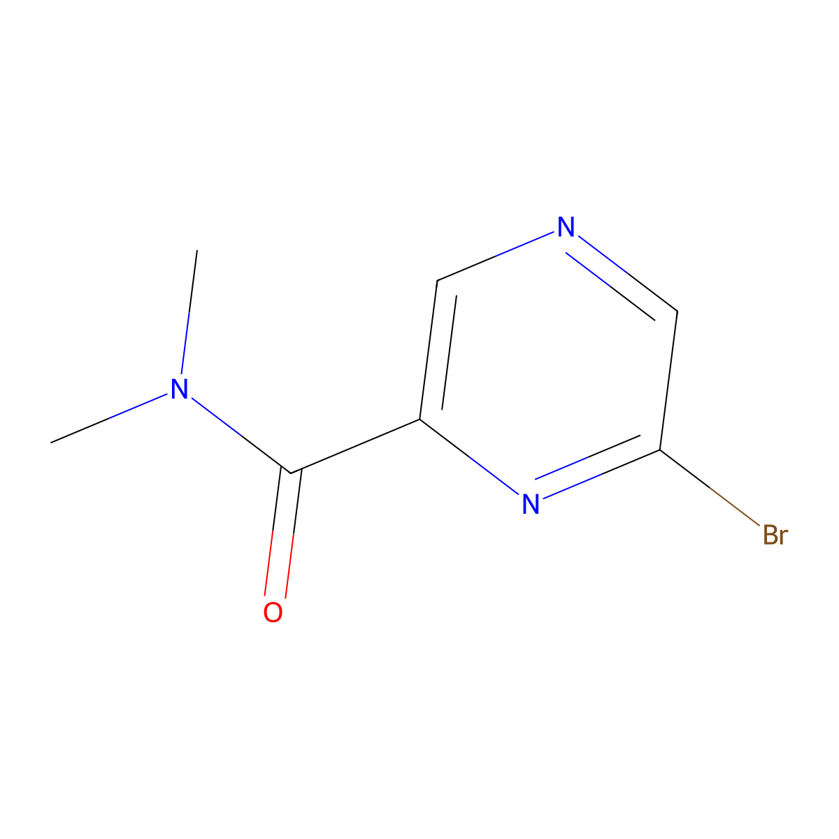 6-Bromo-N,N-dimethylpyrazine-2-carboxamide molecular structure, CAS 1209458-89-8