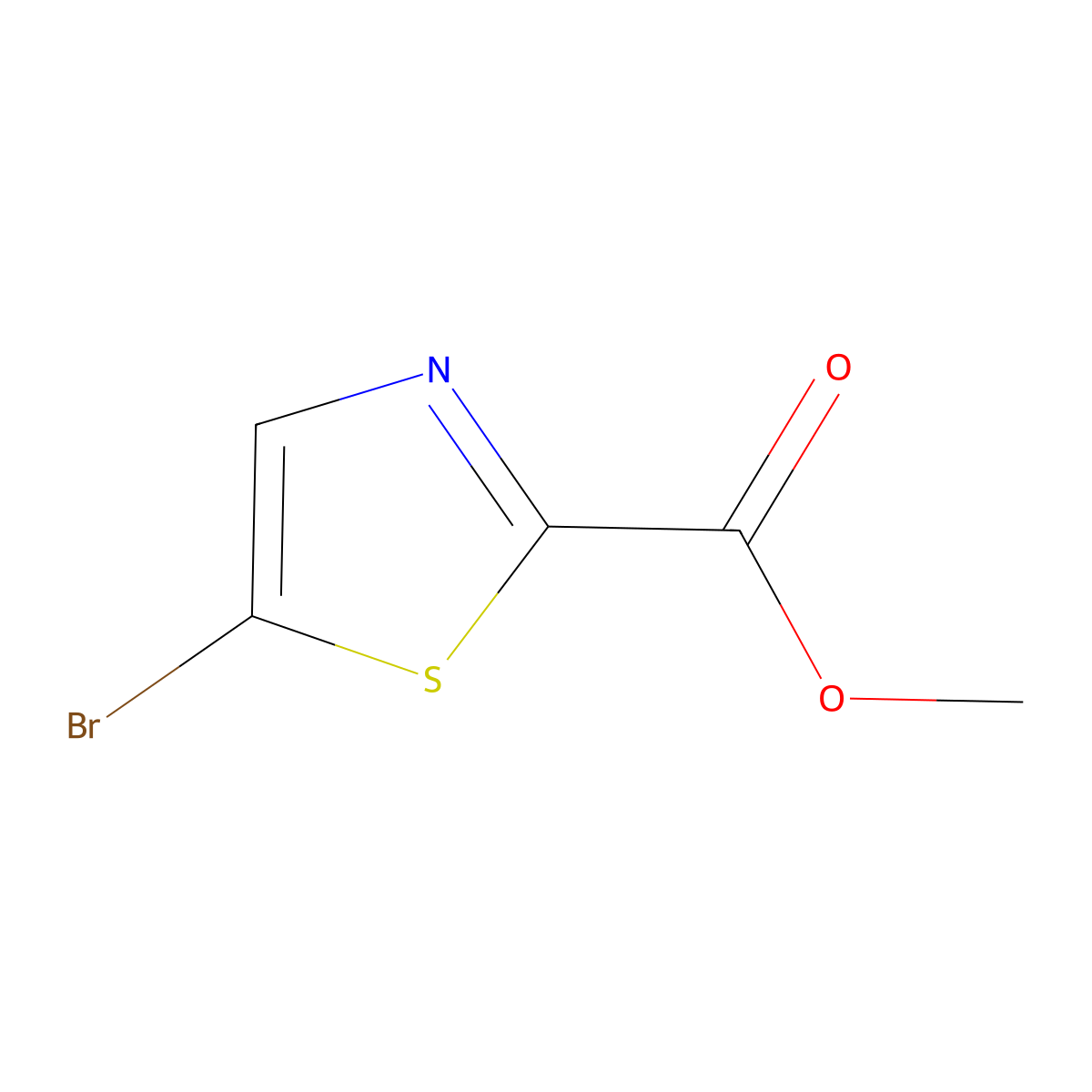 Methyl 5-bromo-1,3-thiazole-2-carboxylate molecular structure, CAS 1209458-91-2