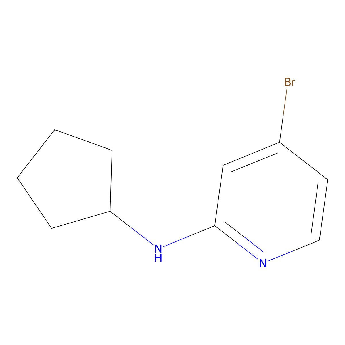 4-Bromo-N-cyclopentylpyridin-2-amine molecular structure, CAS 1209458-99-0