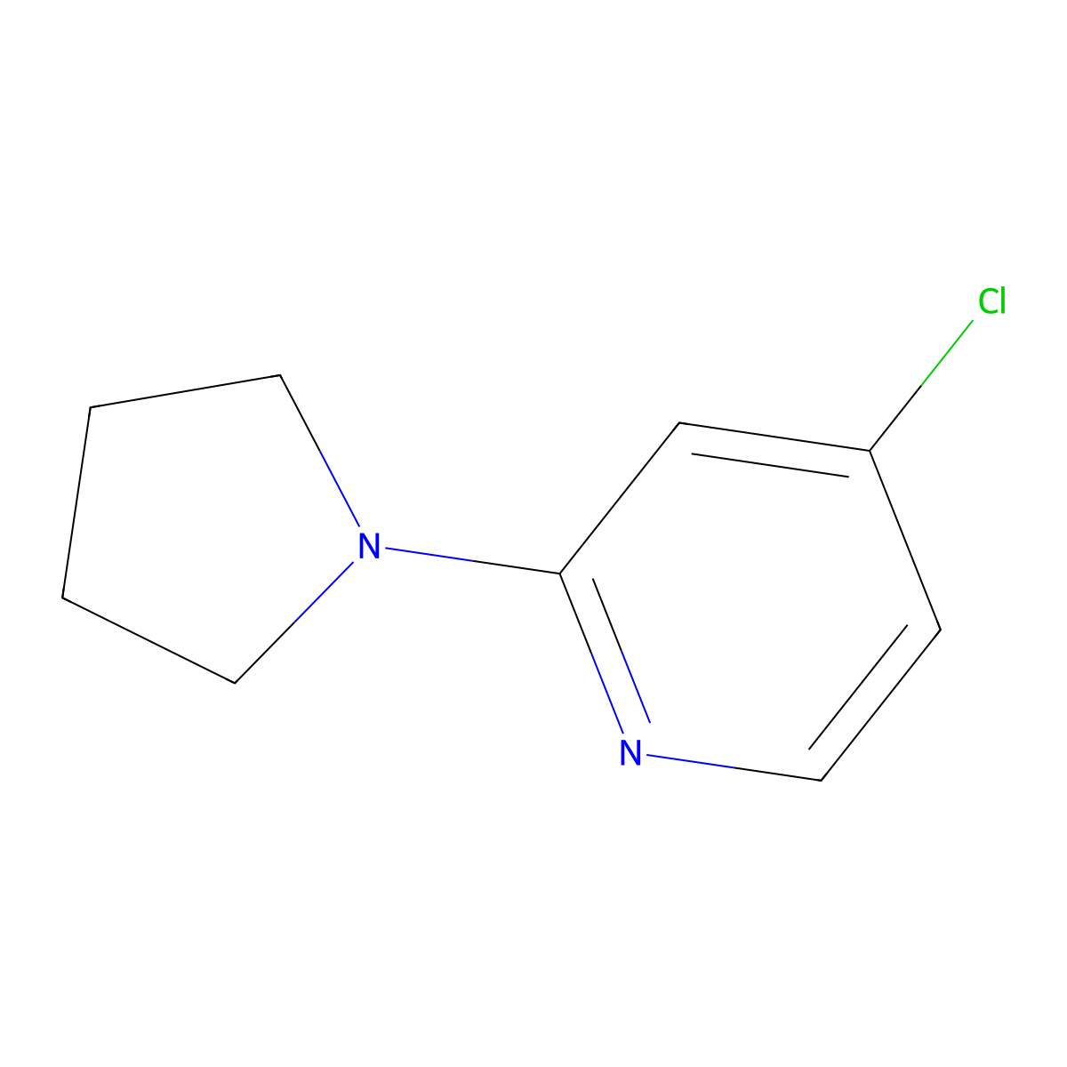 4-Chloro-2-(pyrrolidin-1-yl)pyridine molecular structure, CAS 1209459-01-7