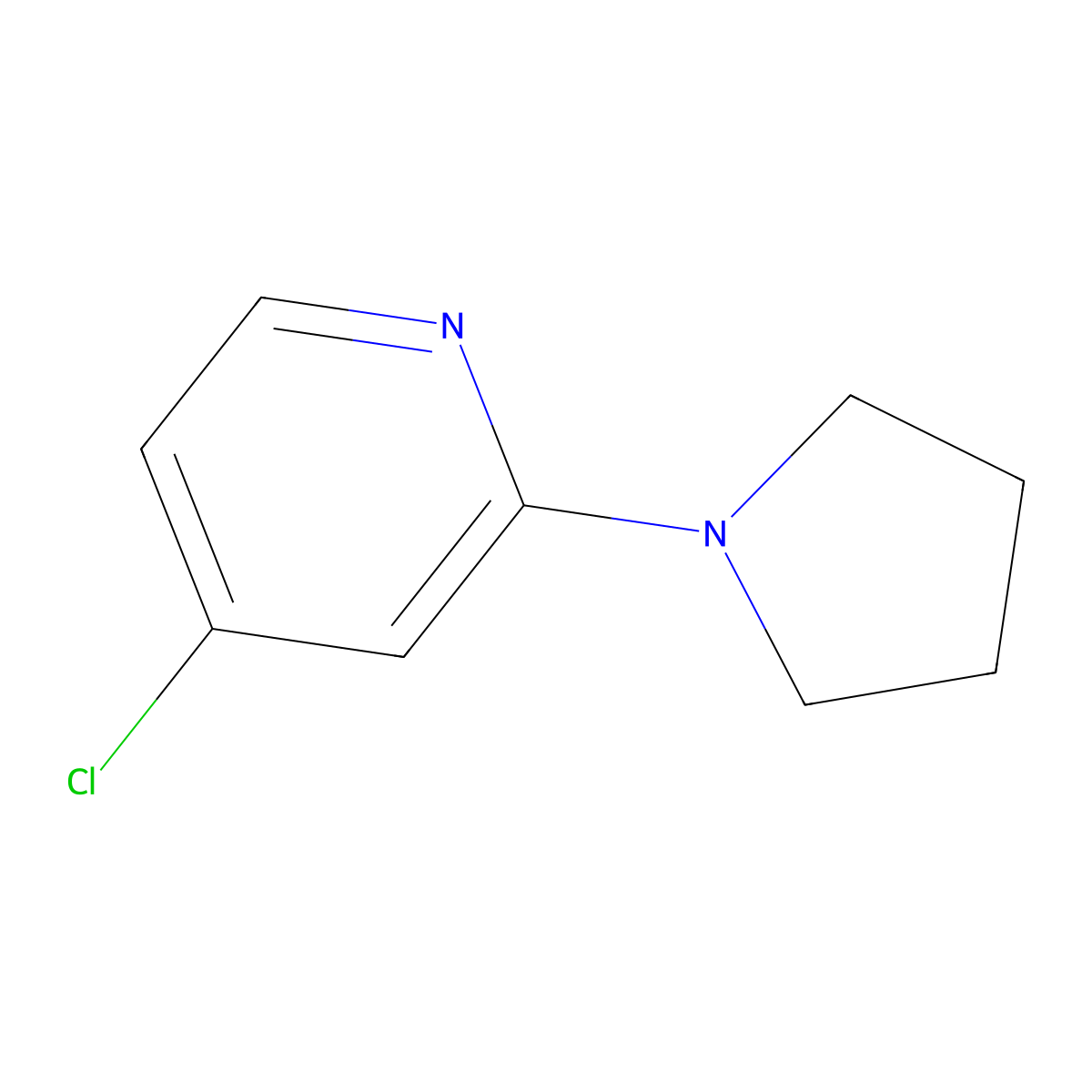 4-Chloro-2-(pyrrolidin-1-yl)pyridine molecular structure, CAS 1209459-01-7