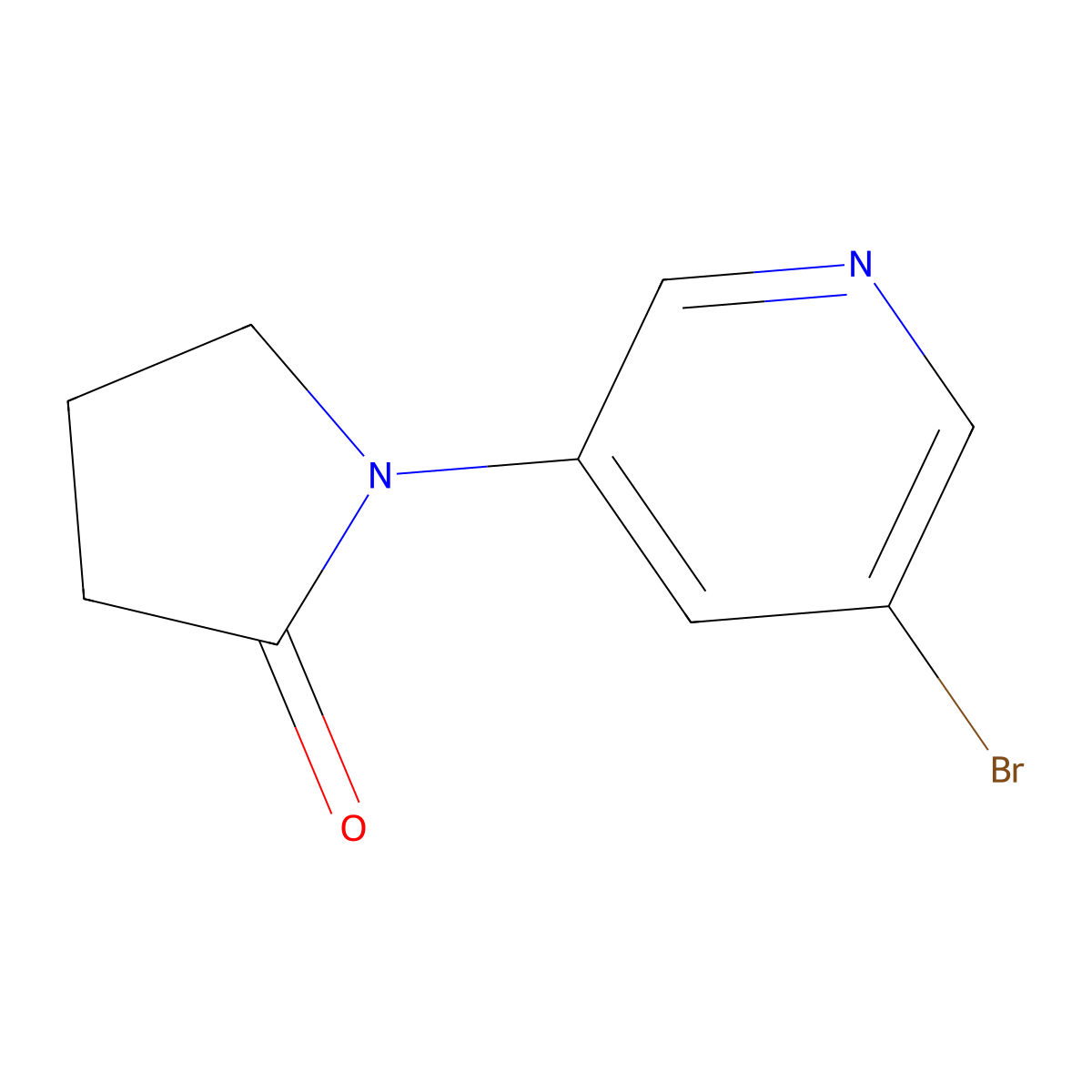 1-(5-Bromopyridin-3-YL)pyrrolidin-2-one molecular structure, CAS 1209459-07-3