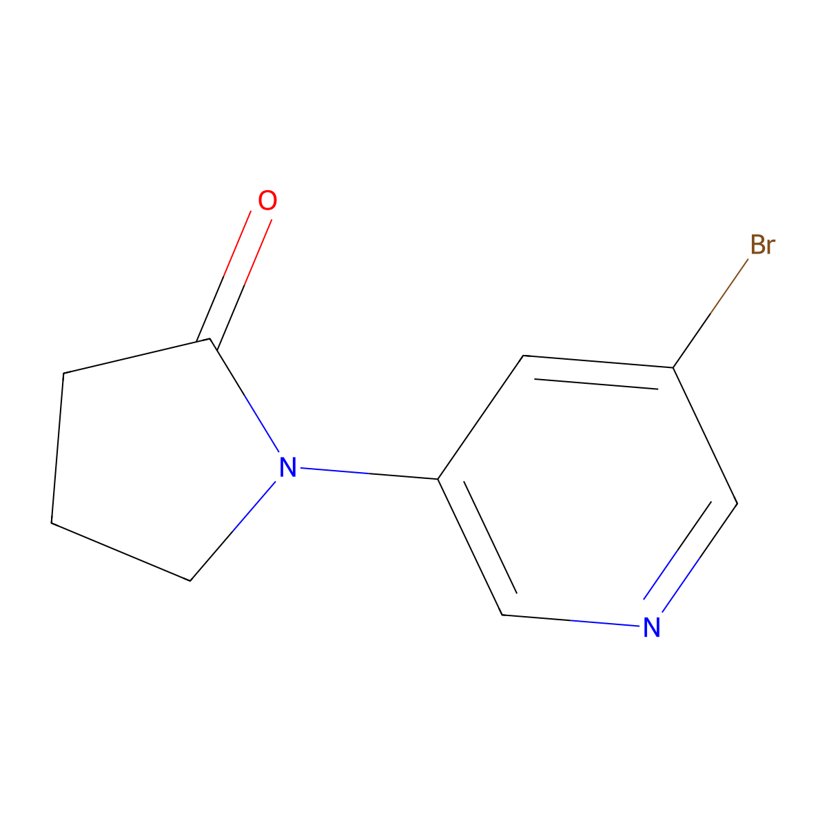 1-(5-Bromopyridin-3-YL)pyrrolidin-2-one molecular structure, CAS 1209459-07-3