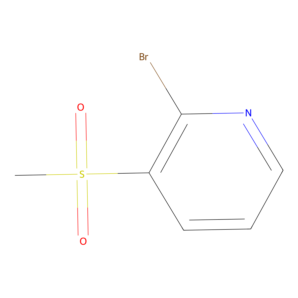 2-Bromo-3-(methylsulfonyl)pyridine molecular structure, CAS 1209459-11-9