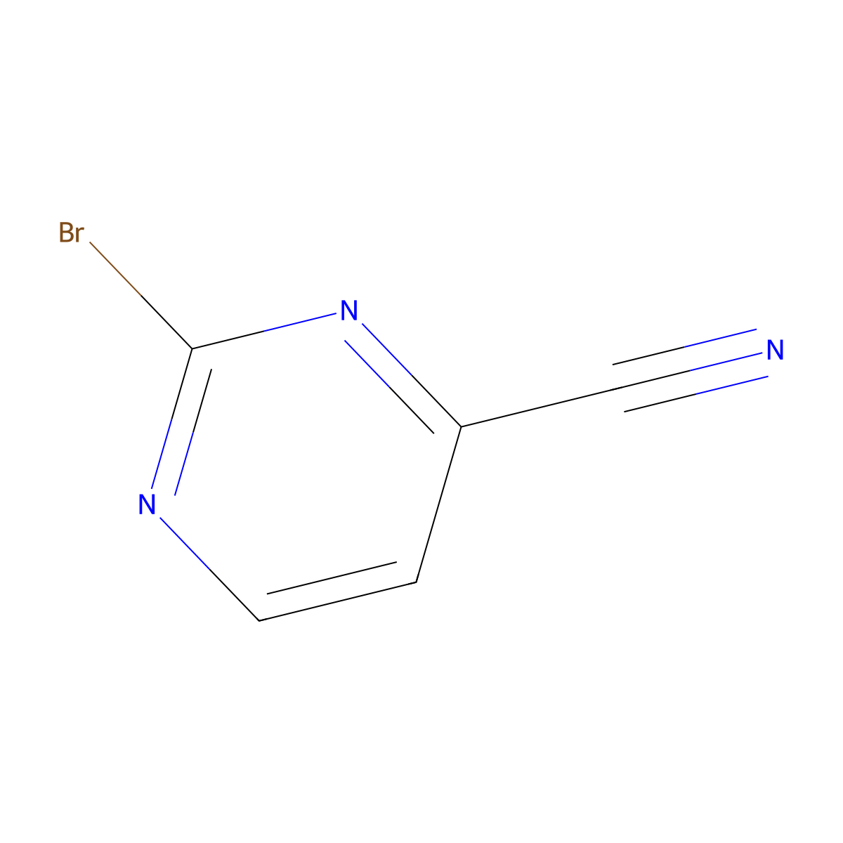 2-Bromopyrimidine-4-carbonitrile molecular structure, CAS 1209459-16-4