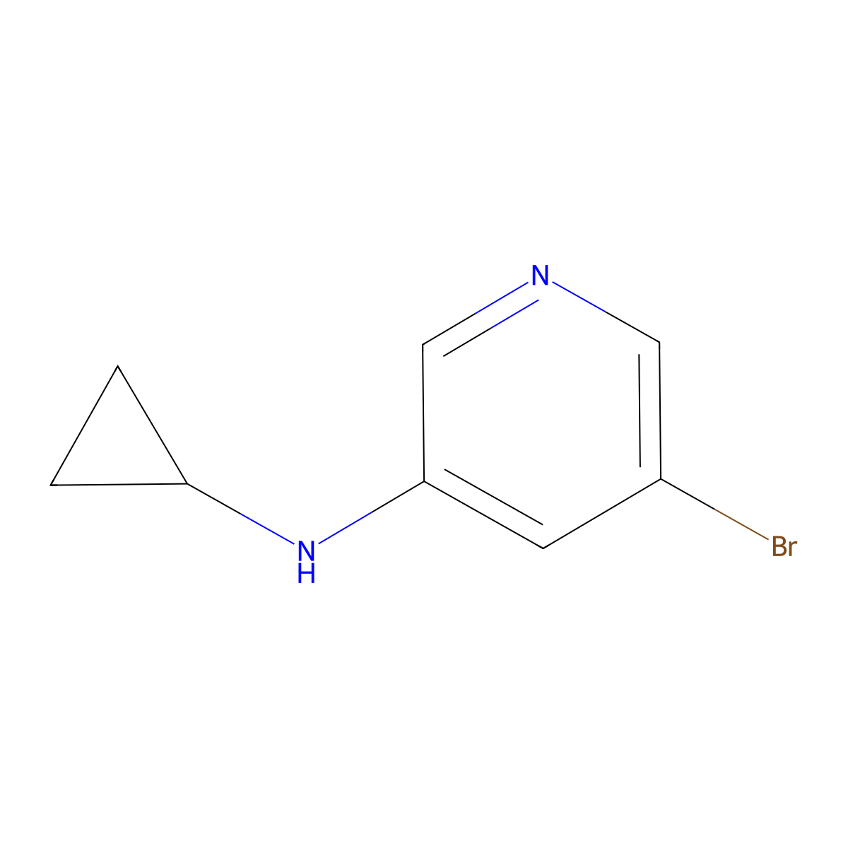 5-Bromo-N-cyclopropylpyridin-3-amine molecular structure, CAS 1209459-26-6