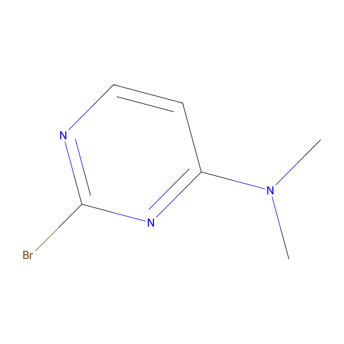 2-Bromo-N,N-dimethylpyrimidin-4-amine molecular structure, CAS 1209459-27-7