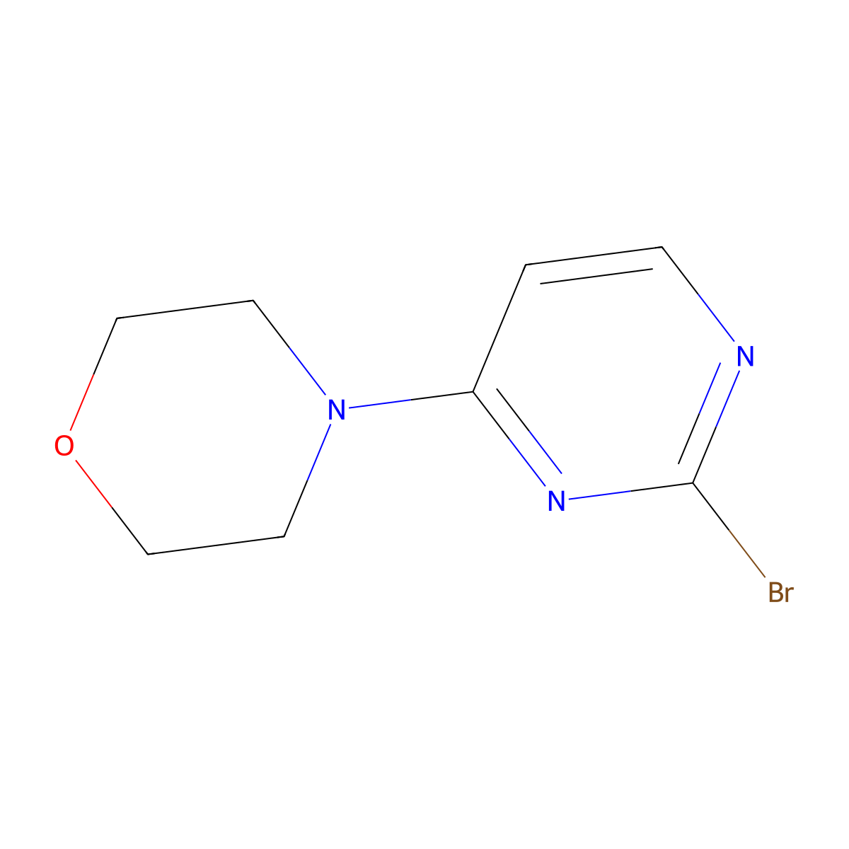 4-(2-Bromopyrimidin-4-YL)morpholine molecular structure, CAS 1209459-32-4