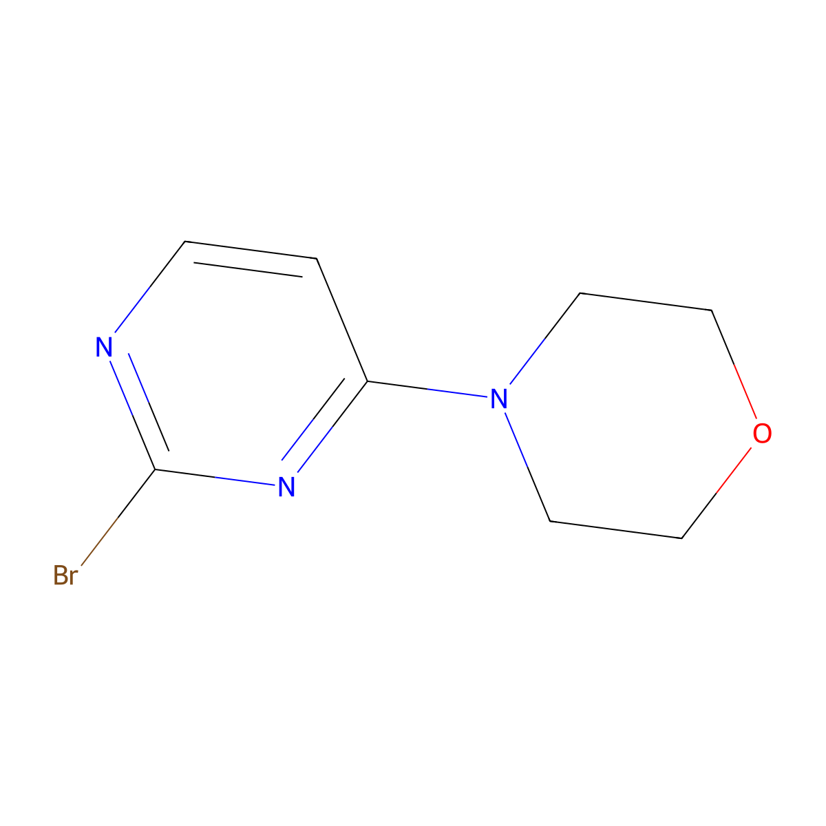 4-(2-Bromopyrimidin-4-YL)morpholine molecular structure, CAS 1209459-32-4