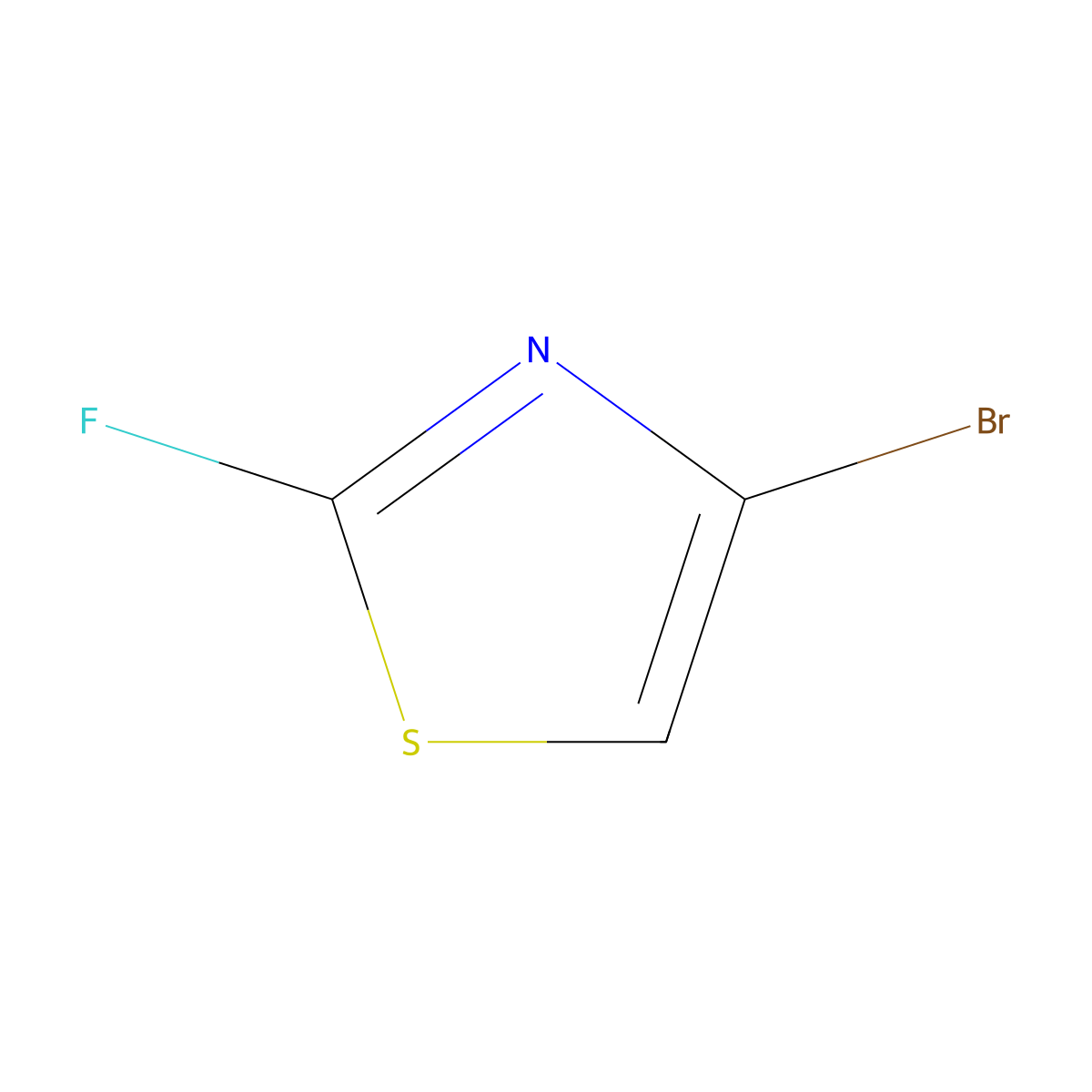 4-Bromo-2-fluoro-1,3-thiazole molecular structure, CAS 1209459-33-5