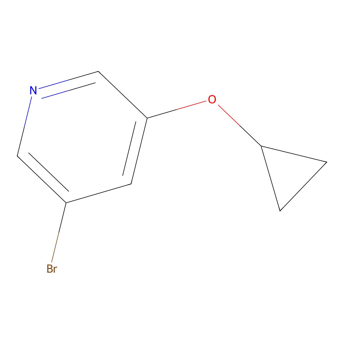 3-Bromo-5-cyclopropoxypyridine molecular structure, CAS 1209459-38-0