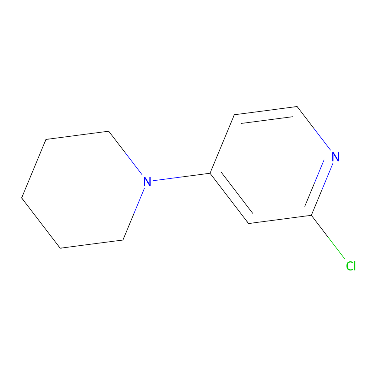 2-Chloro-4-(piperidin-1-yl)pyridine molecular structure, CAS 1209459-54-0