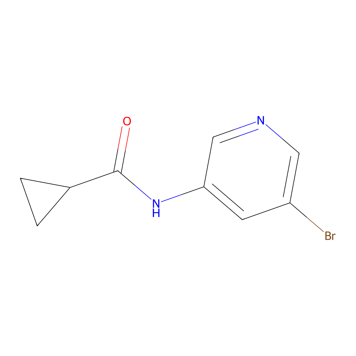 N-(5-Bromopyridin-3-YL)cyclopropanecarboxamide molecular structure, CAS 1209459-71-1