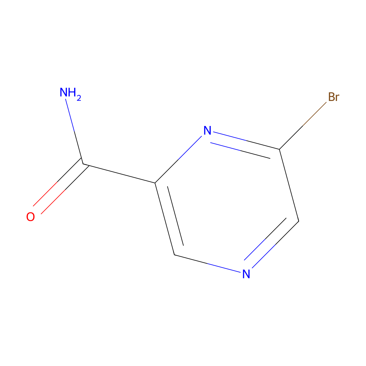 6-Bromopyrazine-2-carboxamide molecular structure, CAS 1209459-76-6