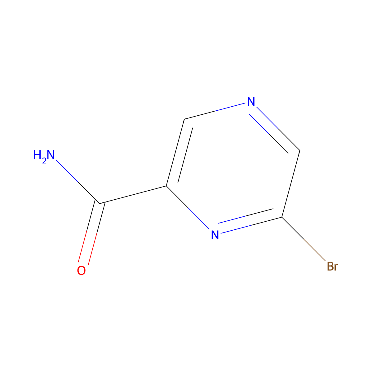 6-Bromopyrazine-2-carboxamide molecular structure, CAS 1209459-76-6