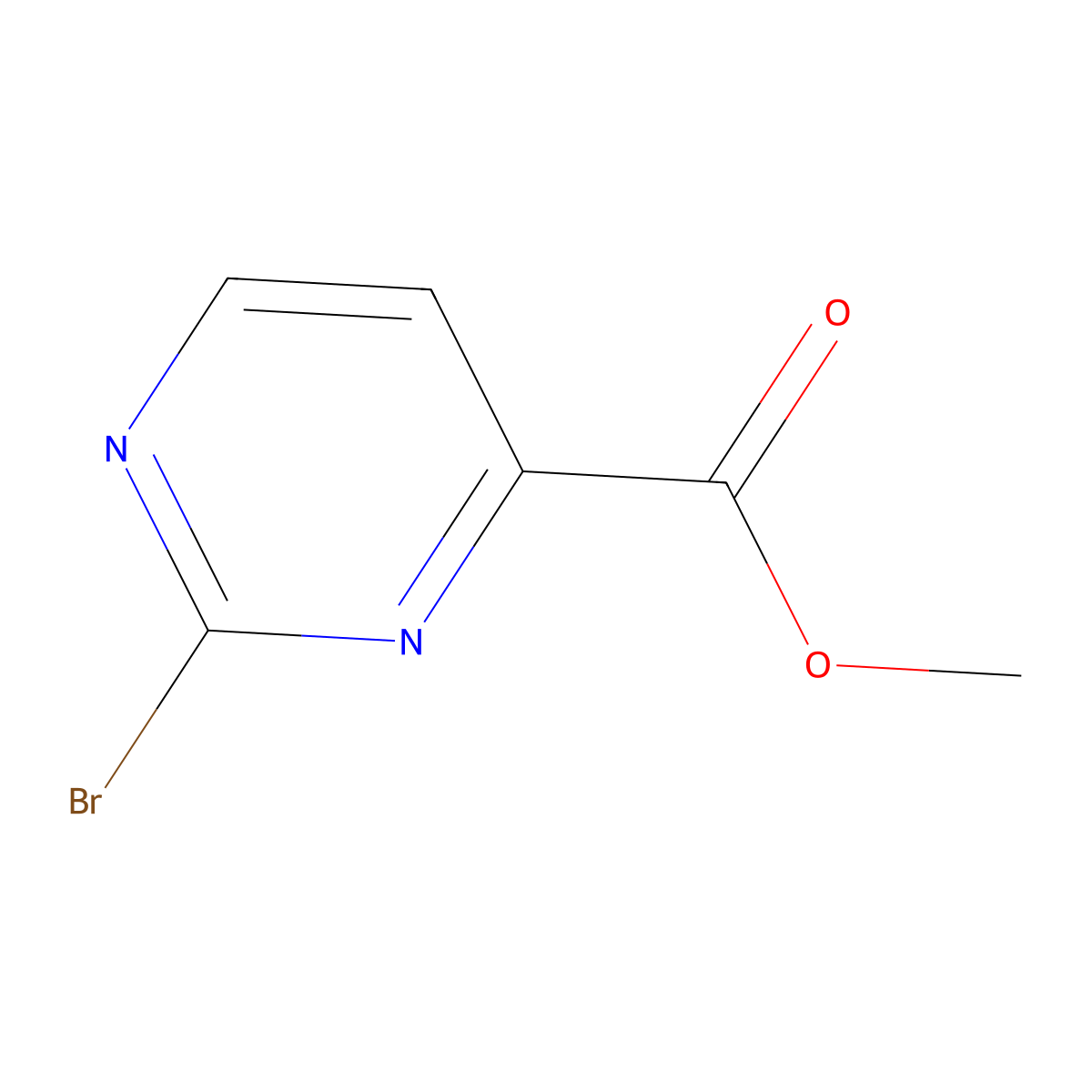 Methyl 2-bromopyrimidine-4-carboxylate molecular structure, CAS 1209459-78-8