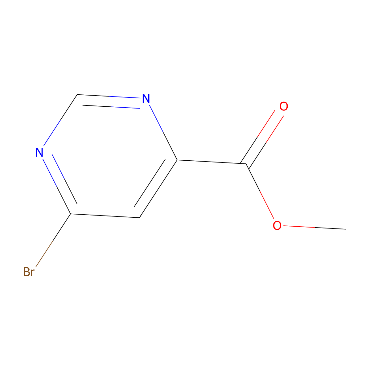 Methyl 6-bromopyrimidine-4-carboxylate molecular structure, CAS 1209459-80-2