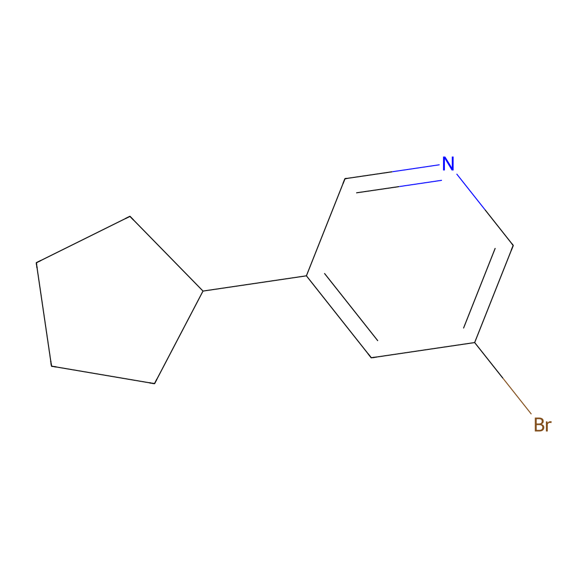 3-Bromo-5-(cyclopentyl)pyridine molecular structure, CAS 1209459-84-6