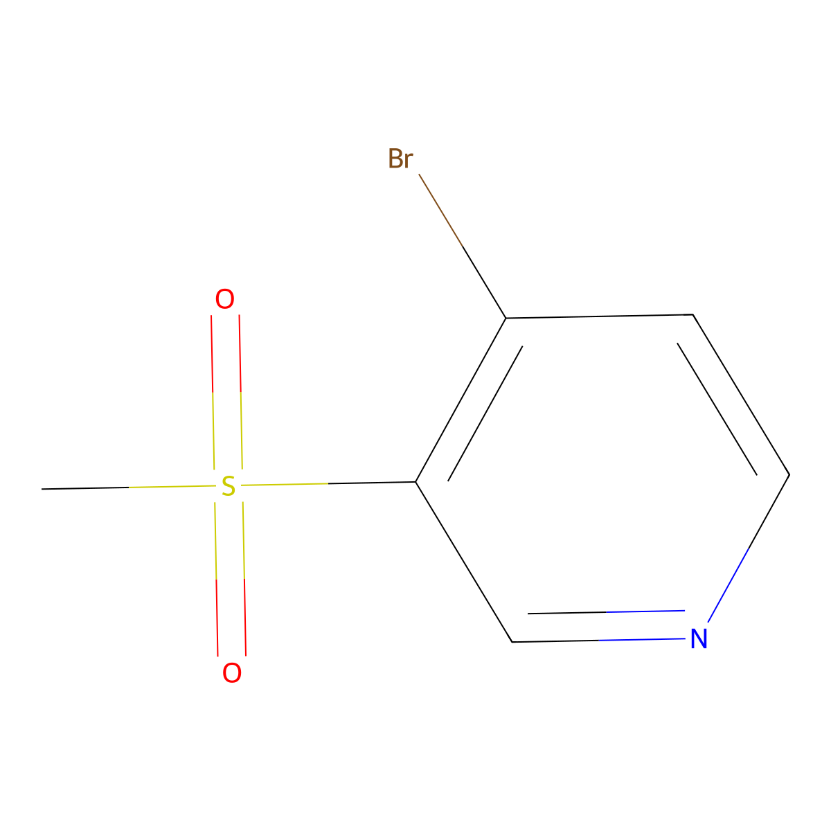 4-Bromo-3-(methylsulfonyl)pyridine molecular structure, CAS 1209459-94-8