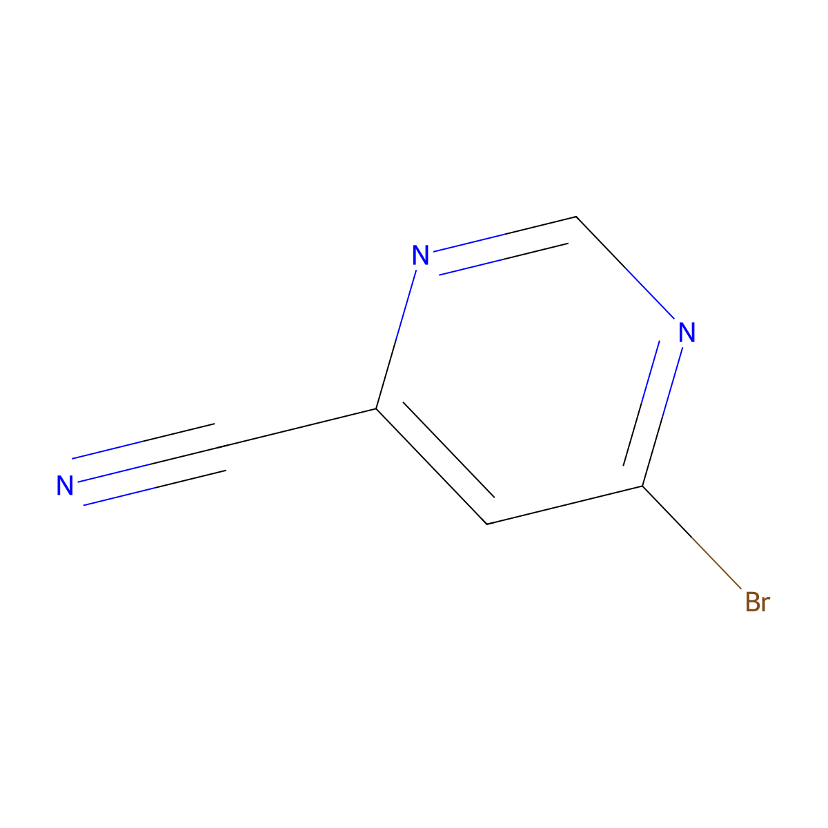 6-Bromopyrimidine-4-carbonitrile molecular structure, CAS 1209460-03-6