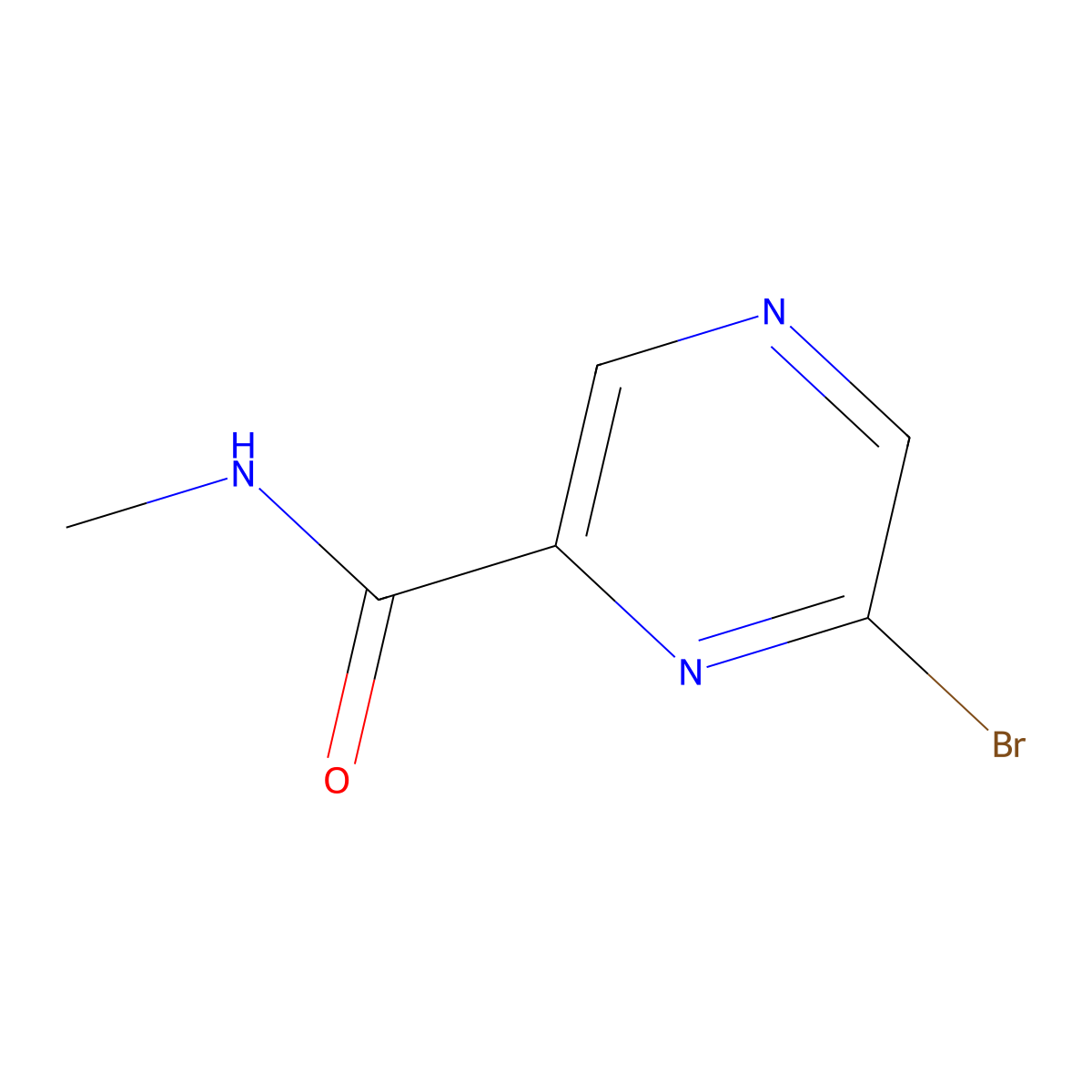 6-Bromo-N-methylpyrazine-2-carboxamide molecular structure, CAS 1209460-04-7