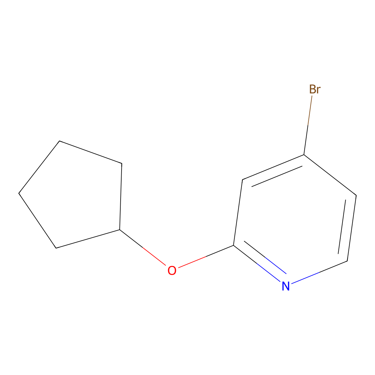 4-Bromo-2-(cyclopentyloxy)pyridine molecular structure, CAS 1209460-15-0