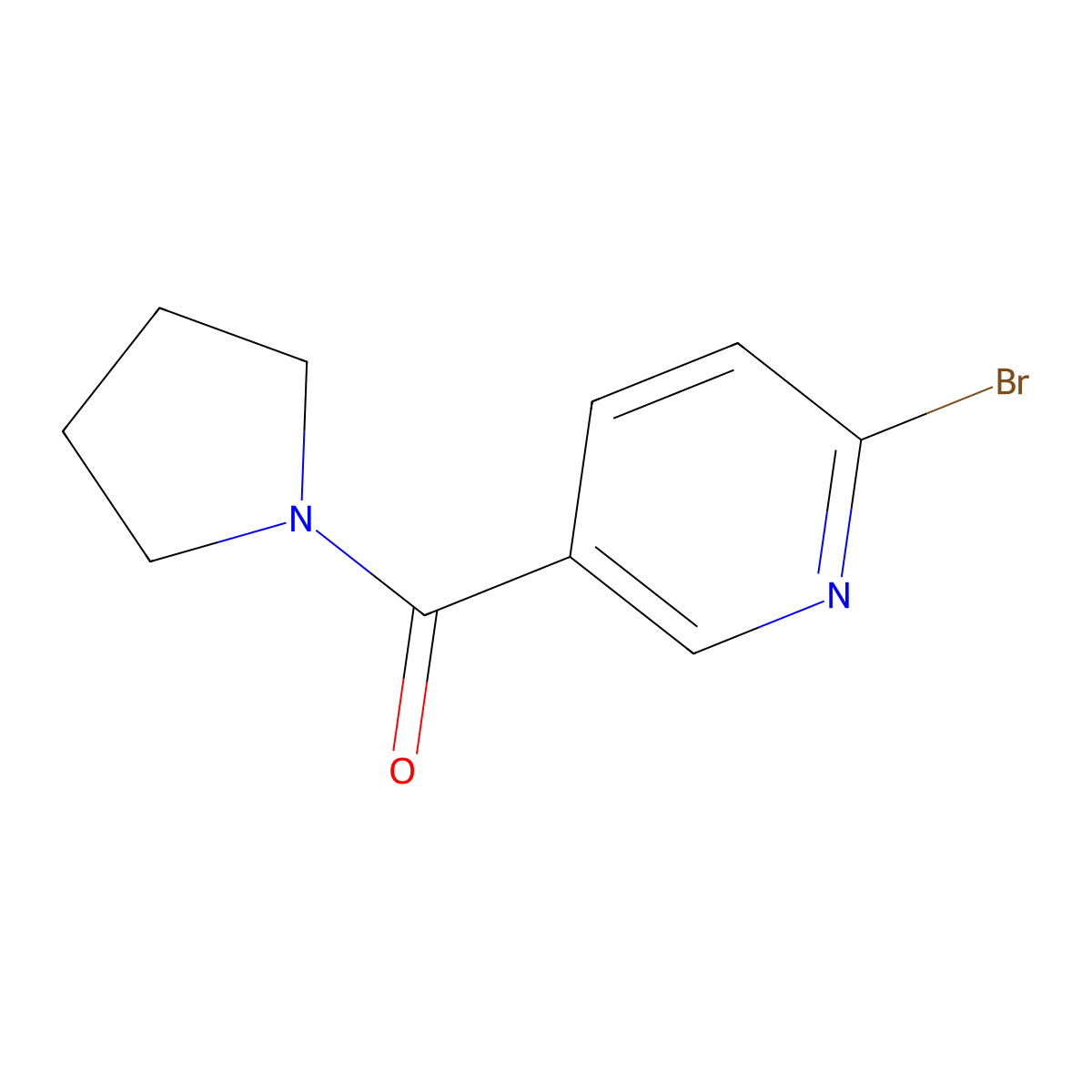 2-Bromo-5-(pyrrolidine-1-carbonyl)pyridine molecular structure, CAS 1209460-17-2