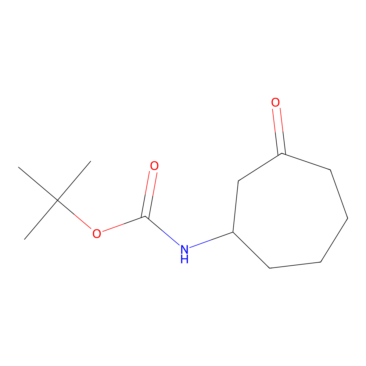 tert-Butyl 3-oxocycloheptylcarbamate molecular structure, CAS 1209481-80-0