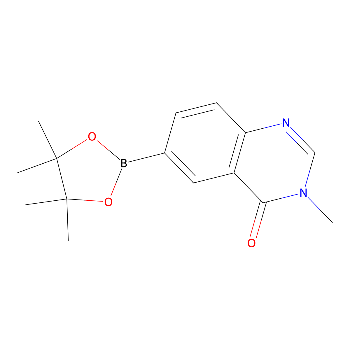 3-Methyl-6-(4,4,5,5-tetramethyl-1,3,2-dioxaborolan-2-yl)quinazolin-4(3h)-one molecular structure, CAS 1209485-71-1