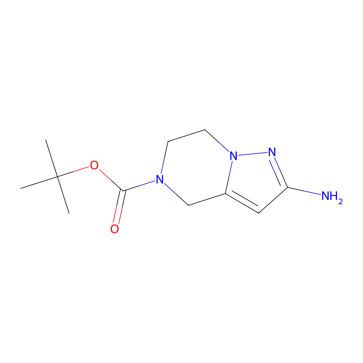 Tert-butyl 2-amino-6,7-dihydropyrazolo[1,5-A]pyrazine-5(4H)-carboxylate molecular structure, CAS 1209487-56-8