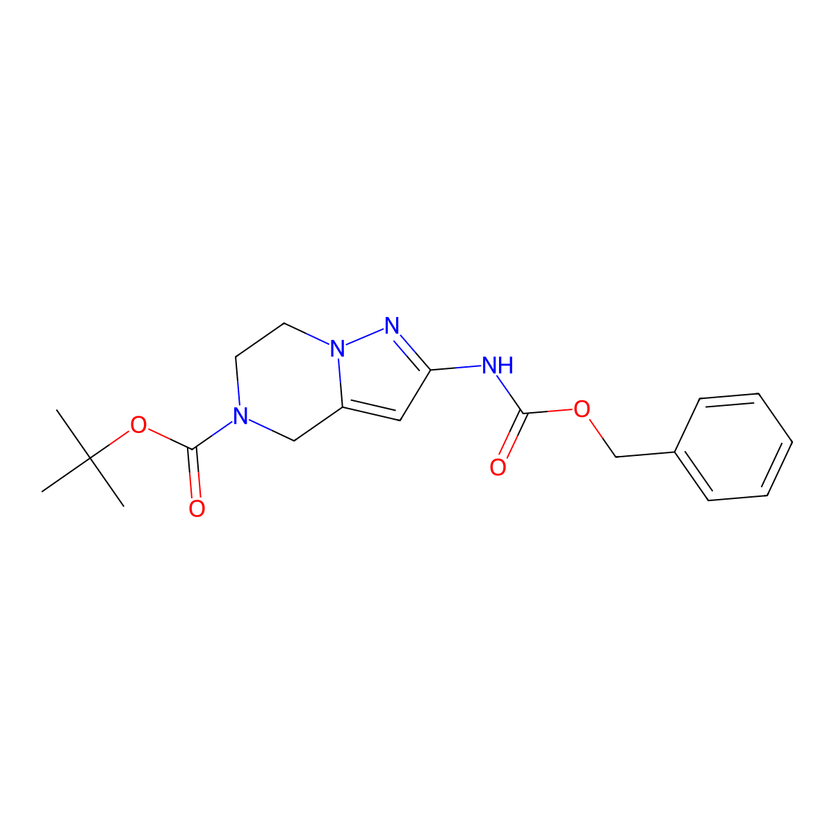 tert-Butyl 2-(((benzyloxy)carbonyl)amino)-6,7-dihydropyrazolo[1,5-a]pyrazine-5(4H)-carboxylate molecular structure, CAS 1209488-61-8