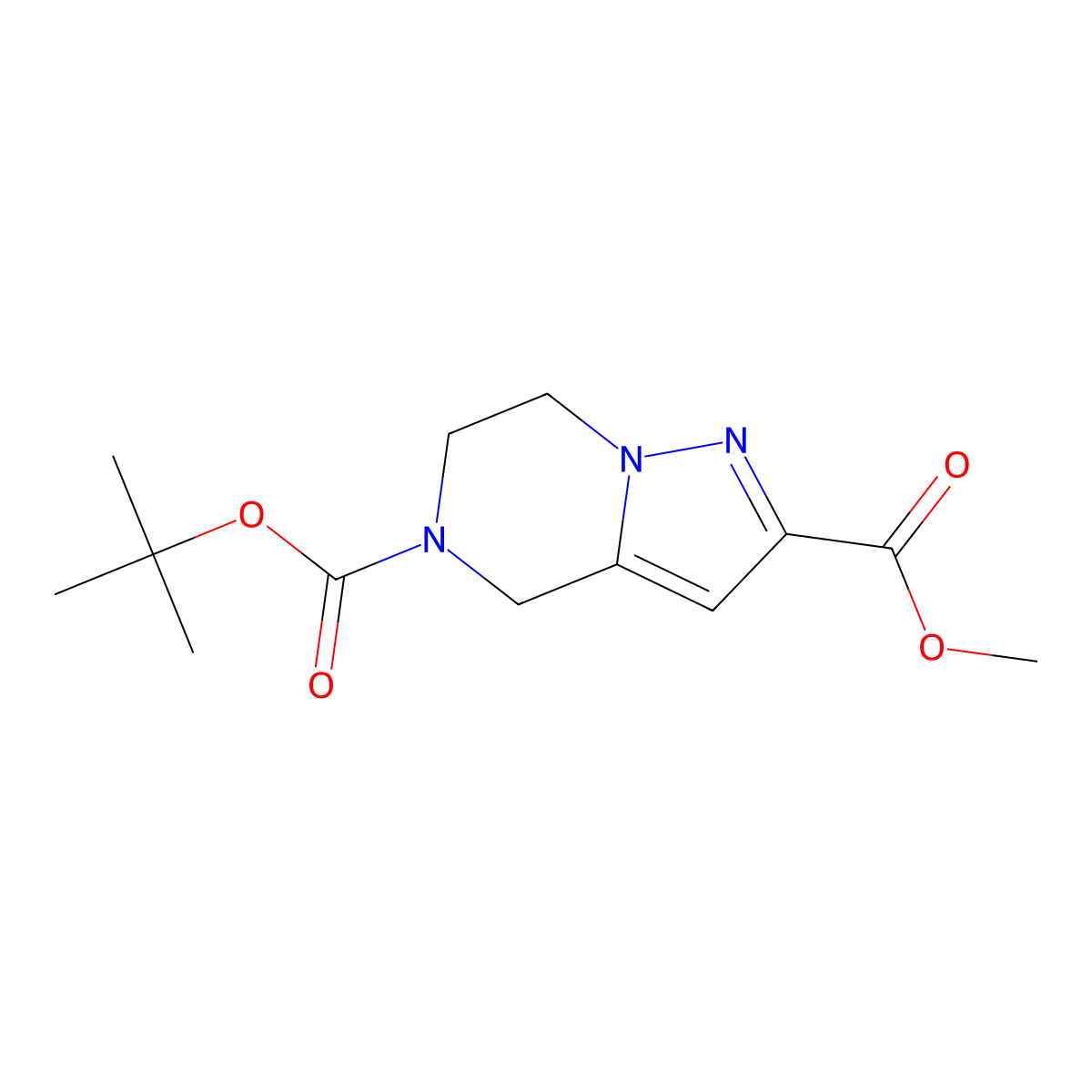 5-(tert-Butyl) 2-methyl 6,7-dihydropyrazolo[1,5-a]pyrazine-2,5(4H)-dicarboxylate molecular structure, CAS 1209492-72-7