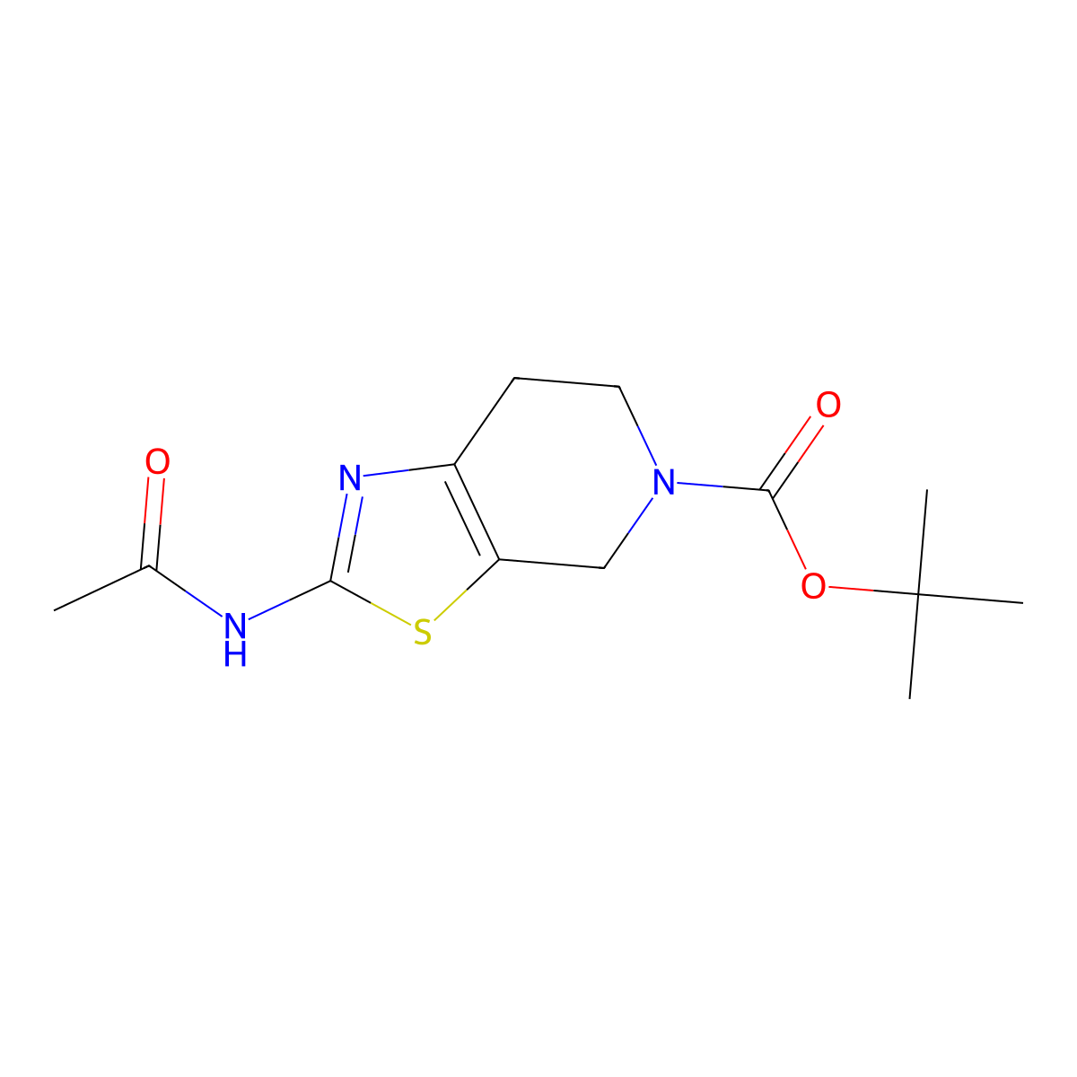tert-butyl 2-acetamido-6,7-dihydrothiazolo[5,4-c]pyridine-5(4H)-carboxylate molecular structure, CAS 1209492-77-2