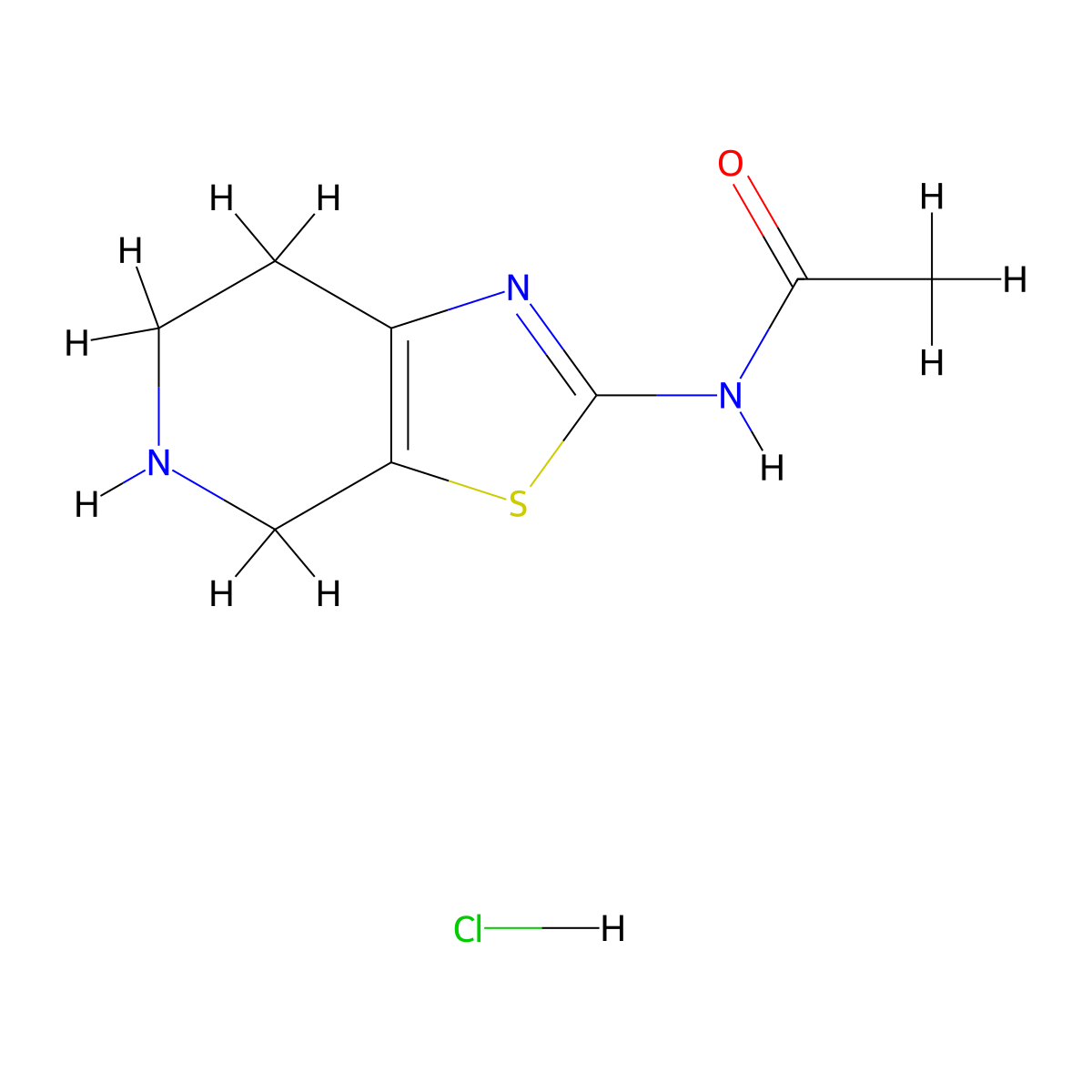 N-(4,5,6,7-tetrahydro[1,3]thiazolo[5,4-c]pyridin-2-yl)acetamide hydrochloride molecular structure, CAS 1209492-78-3