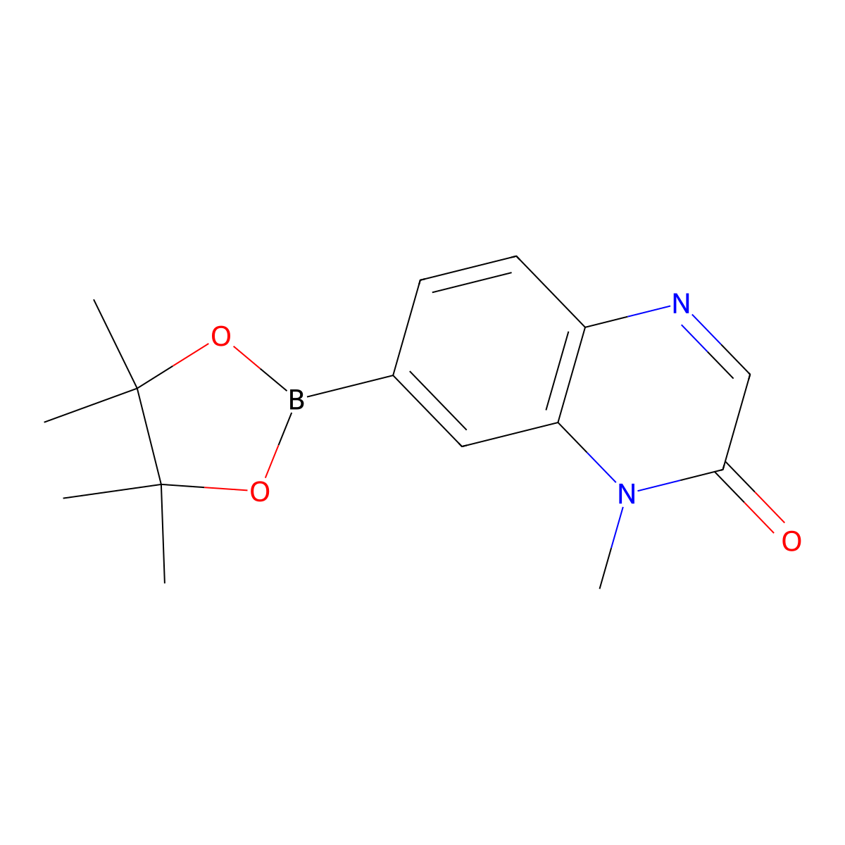 1-Methyl-7-(4,4,5,5-tetramethyl-1,3,2-dioxaborolan-2-YL)quinoxalin-2(1H)-one molecular structure, CAS 1209498-38-3