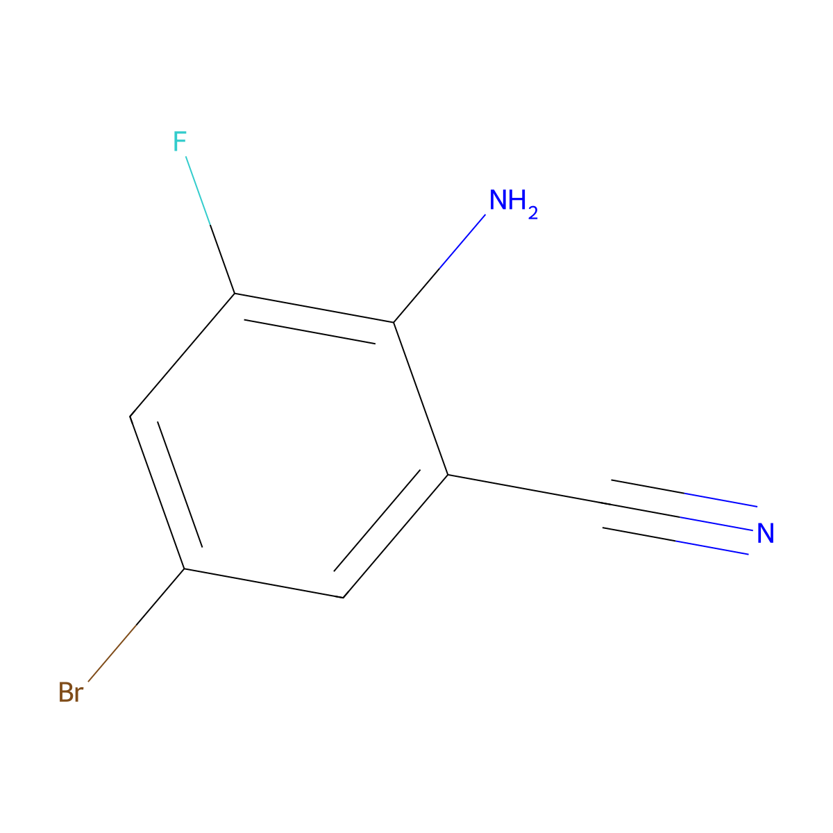 2-Amino-5-bromo-3-fluorobenzonitrile molecular structure, CAS 1209498-46-3
