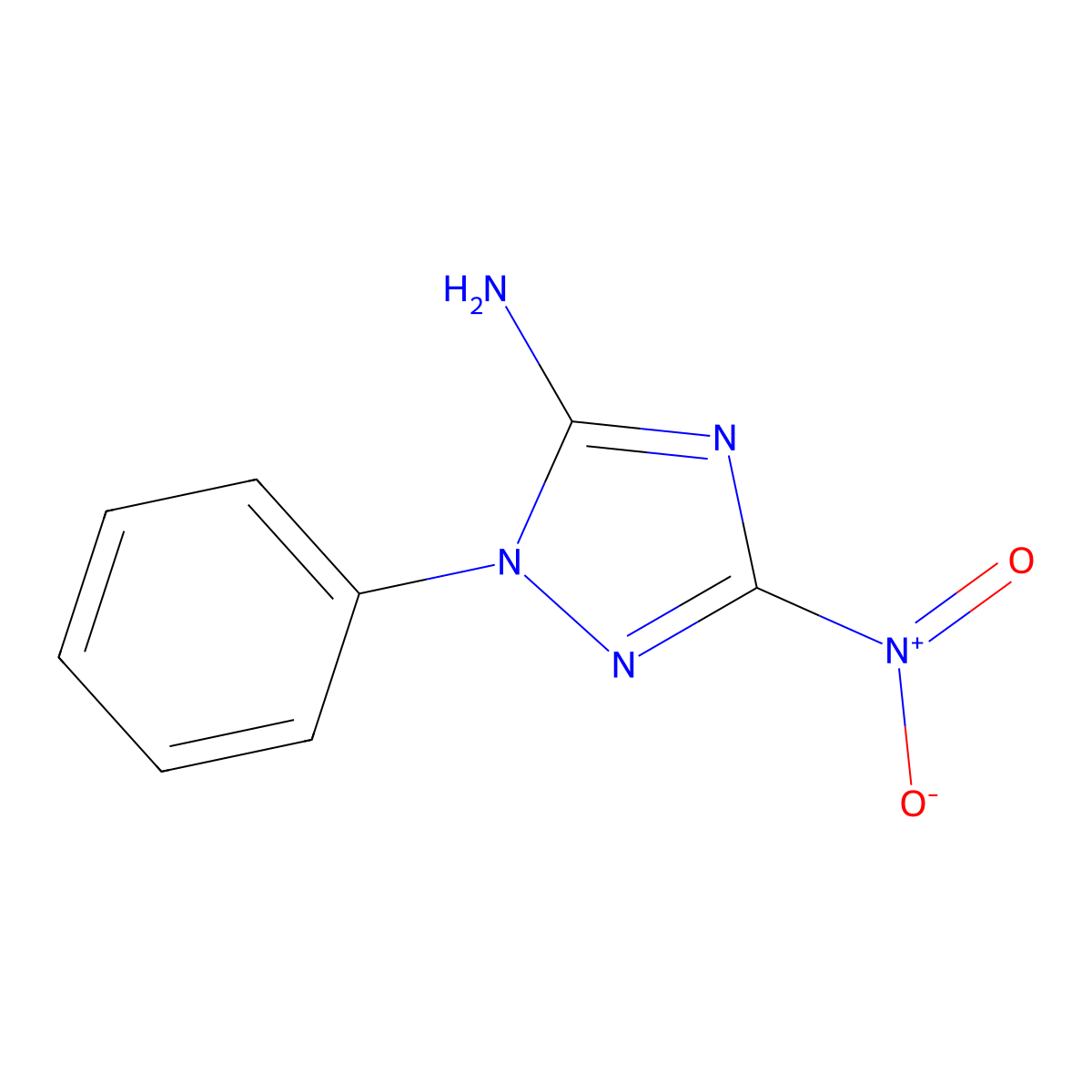 3-Nitro-1-phenyl-1H-1,2,4-triazol-5-ylamine molecular structure, CAS 120952-33-2