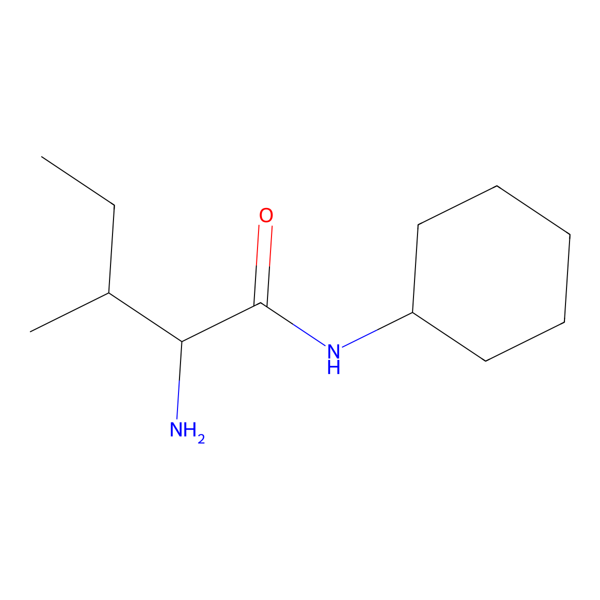 (2S,3S)-2-Amino-N-cyclohexyl-3-methylpentanamide molecular structure, CAS 120952-67-2