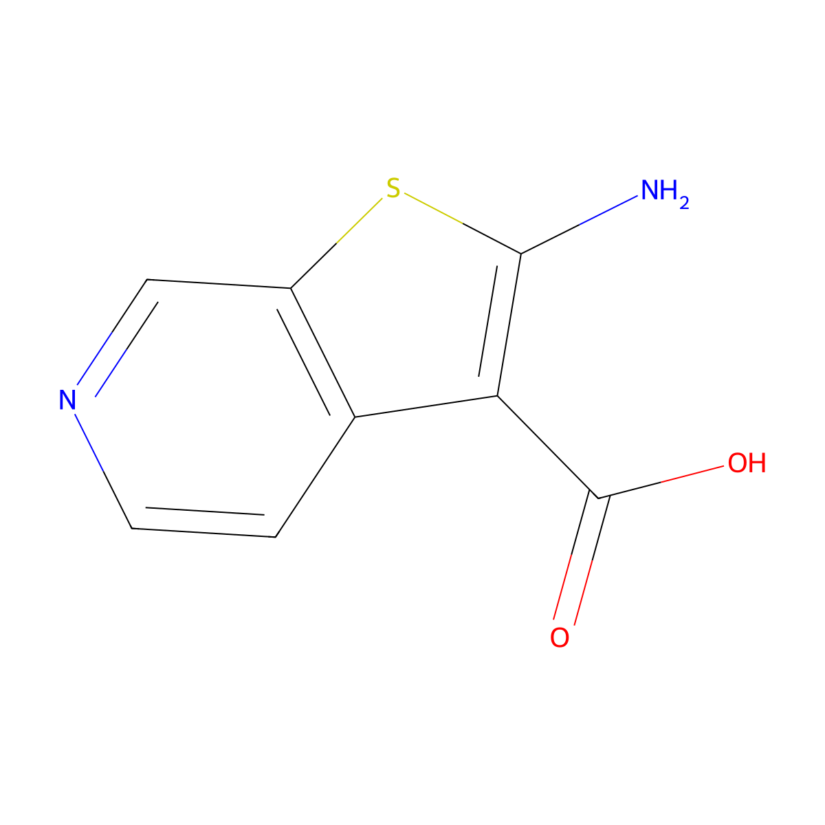 2-Aminothieno[2,3-c]pyridine-3-carboxylic acid molecular structure, CAS 1209527-02-5