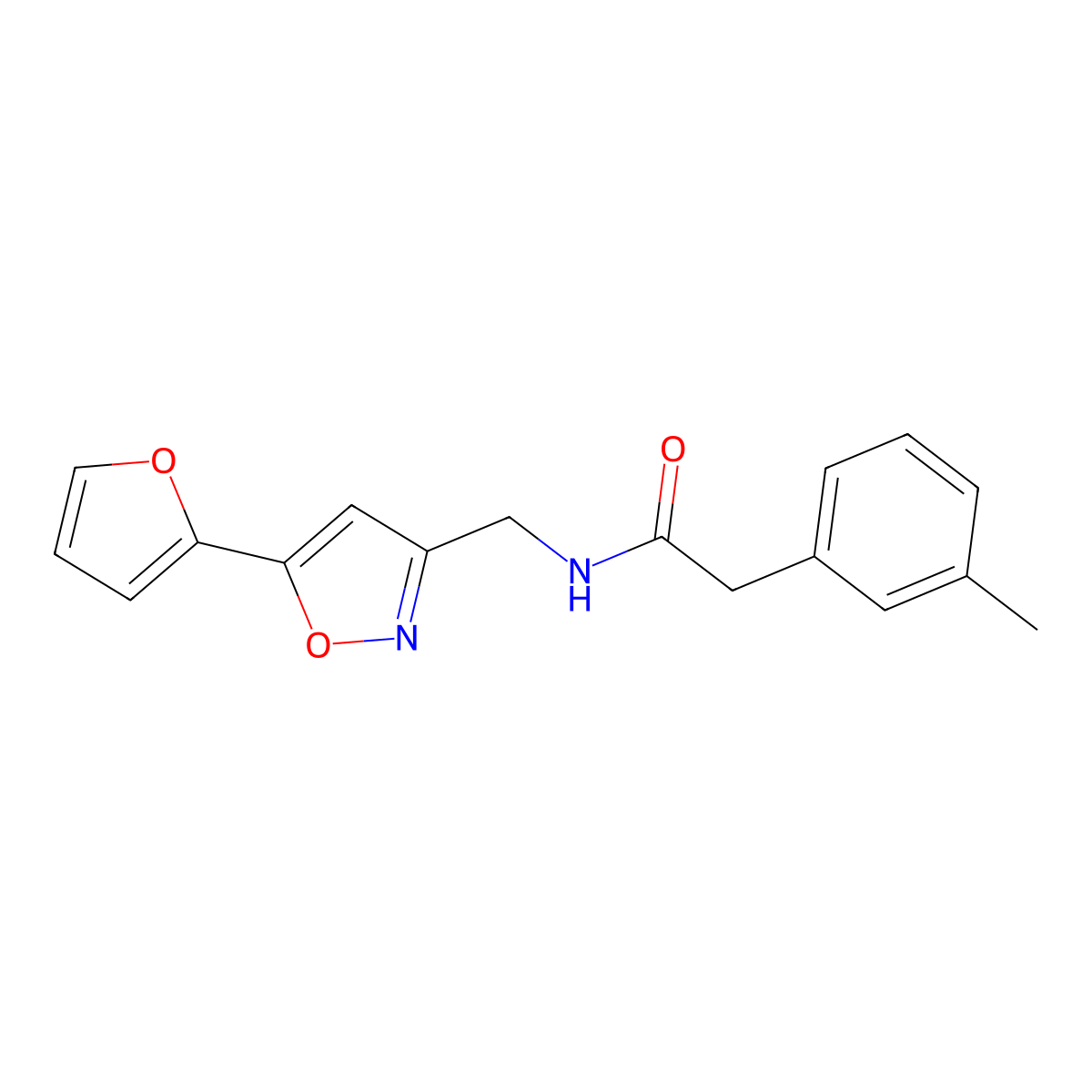 N-((5-(furan-2-yl)isoxazol-3-yl)methyl)-2-(m-tolyl)acetamide molecular structure, CAS 1209535-05-6